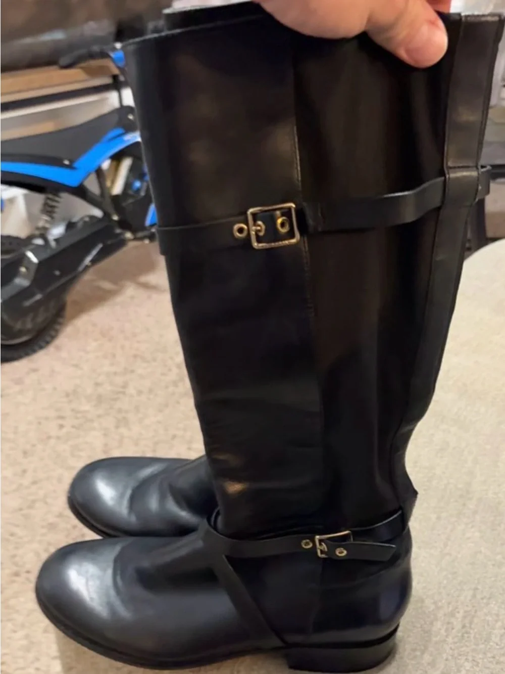 Cole Haan Black Leather Riding Boots